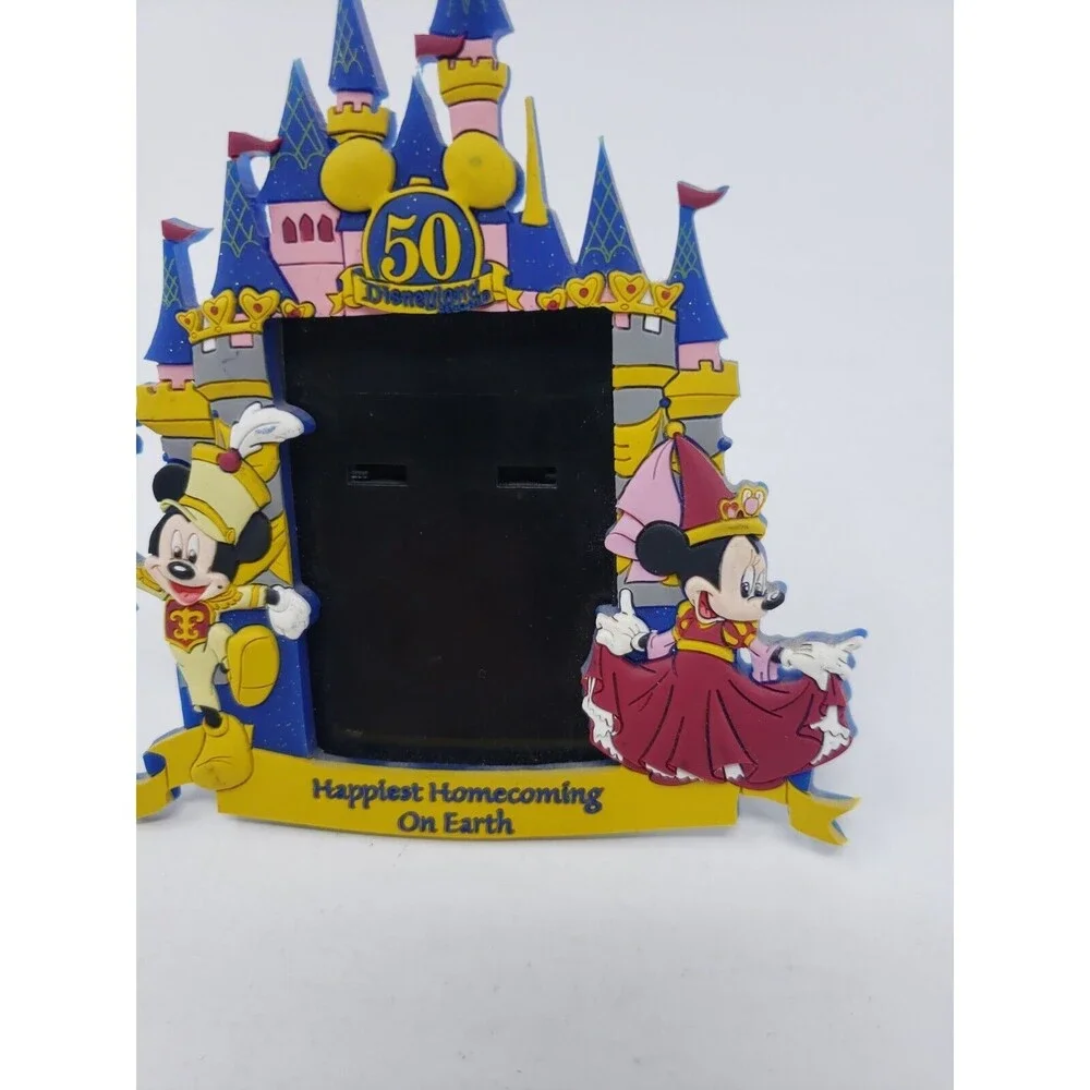 Disneyland 50th Photo Picture Frame Rubber Micky Minnie Mouse Homecoming Disney